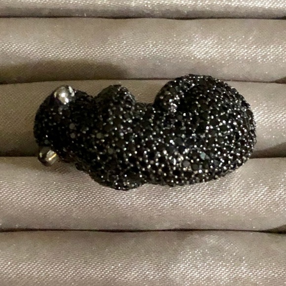 Park Avenue Collection Sterling Silver 5.06ctw Black Spinel Panther Ring Size 8 - Picture 6 of 14
